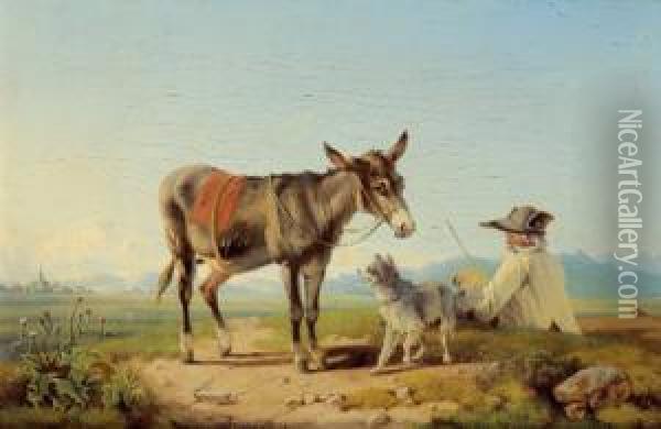 Hirte Mit Seinem Esel Oil Painting - Ernst Heinrich Richard