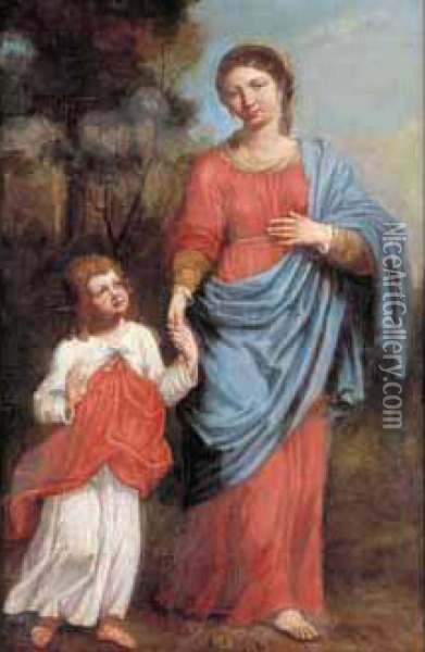 La Vierge Et L'enfant Jesus Oil Painting - Renaud Levieux