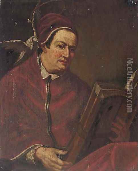 Saint Gregory the Great Oil Painting - Giovanni Francesco Barbieri
