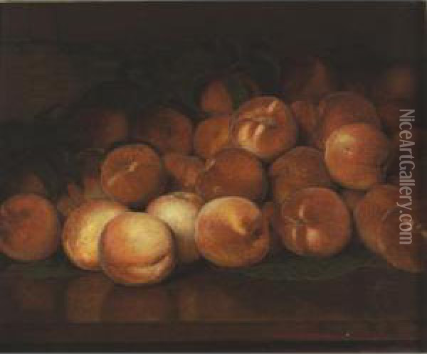 Peaches Oil Painting - Lemuel Everett Wilmarth