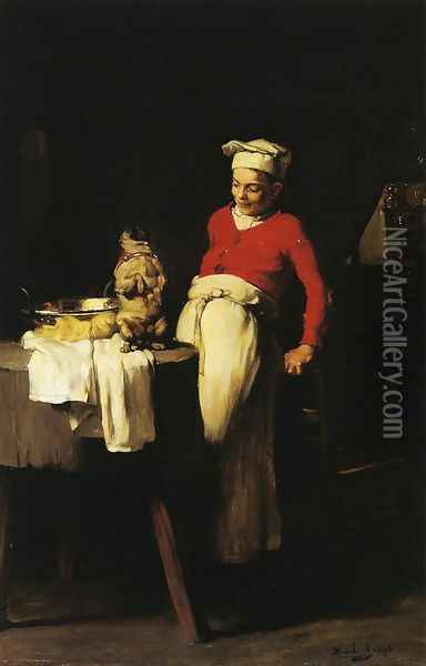 The Cook and the Pug Oil Painting - Claude Joseph Bail