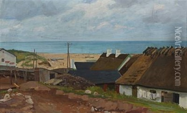 Scene From A Danish Coast Oil Painting - Fritz Kraul