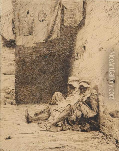 Berberes Assis Oil Painting - Giuseppe de Nittis