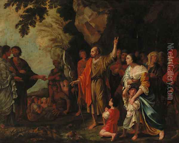 Saint John the Baptist preaching to the Multitude Oil Painting - Pier Francesco Mola