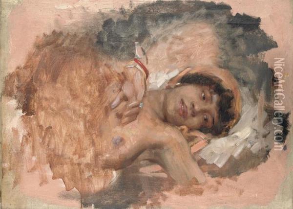 Reclining Nude Oil Painting - Leon Francois Comerre