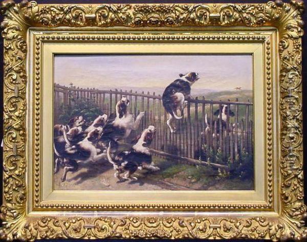 Over The Fence Oil Painting - F. Alacrun