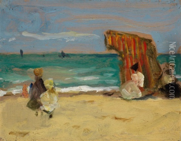 Figures On A Beach Oil Painting - James Wilson Morrice
