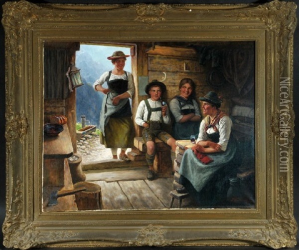 Der Kleine Pfeifenraucher Oil Painting - Maximilian Wachsmuth