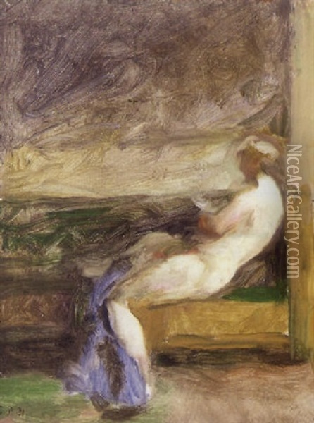 Nogen Kvinde Liggende Pa Sofa Oil Painting - Julius Paulsen