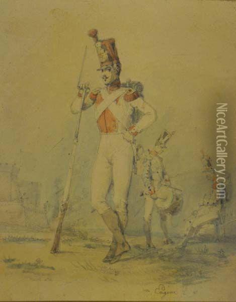 Le Soldat Oil Painting - Pierre Desire Eugene Franc Lamy