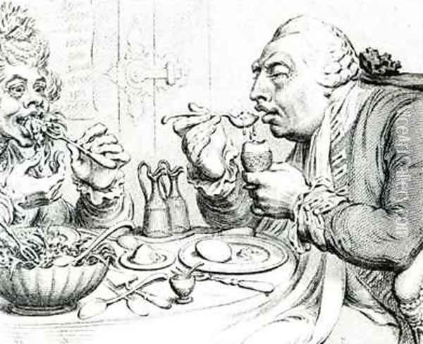 Temperance Enjoying a Frugal Meal Oil Painting - James Gillray