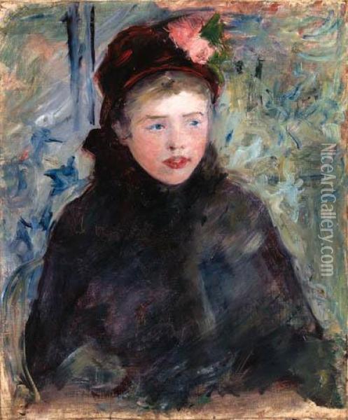 Susan In A Toque Trimmed With Two Roses Oil Painting - Mary Cassatt
