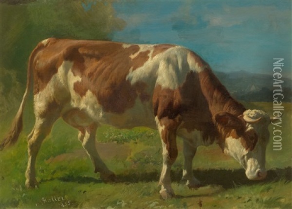 A Cow In A Pasture Oil Painting - Johann Rudolf Koller