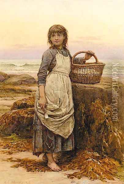 Gathering clams Oil Painting - Henry James Johnstone