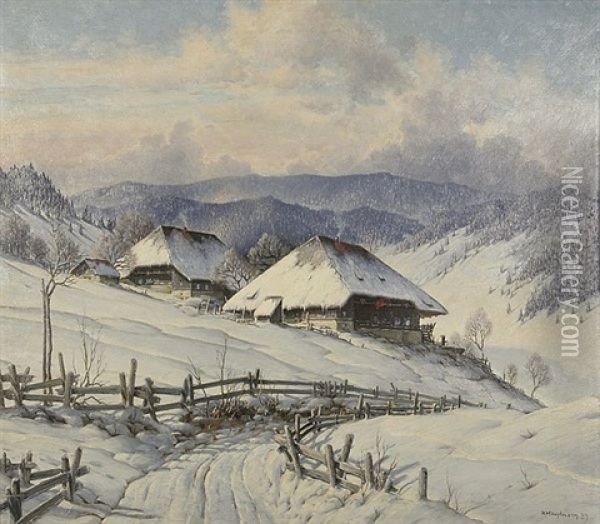 Sonniger Wintertag B. Schonau Oil Painting - Karl Hauptmann