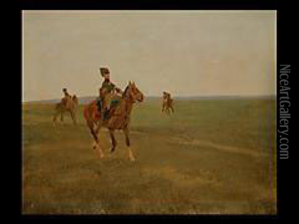 Drei Kosaken Zu Pferde Oil Painting - Wilhelm Schreuer