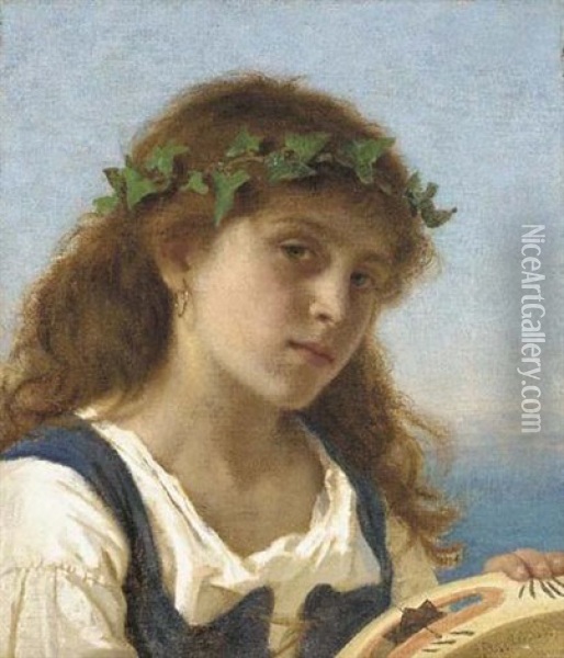 The Tambourine Player Oil Painting - Sophie Anderson