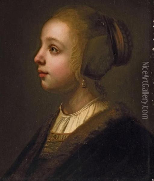 Jeune Fille En Buste Oil Painting - Rembrandt Van Rijn