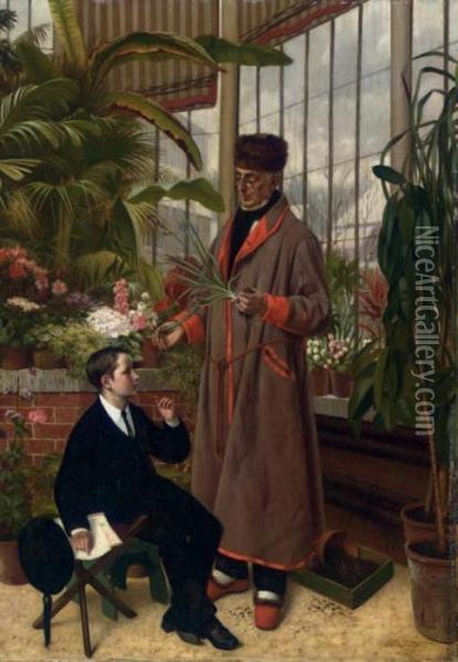 The Botanical Lesson Oil Painting - Edward Quitton