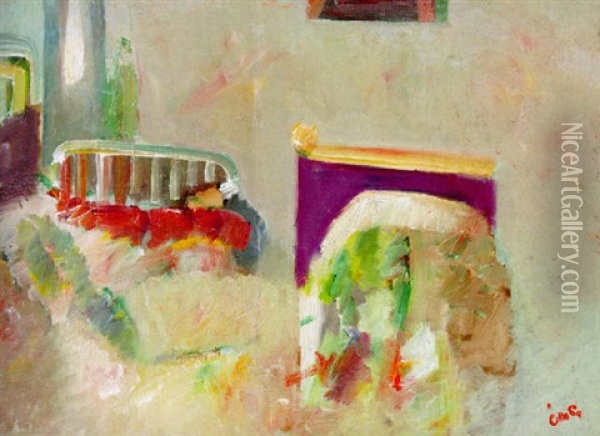Interior Med Sangar Oil Painting - Ake Goeransson