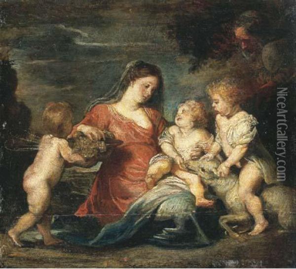 Sainte Famille Oil Painting - Pierre Paul De Pommayrac