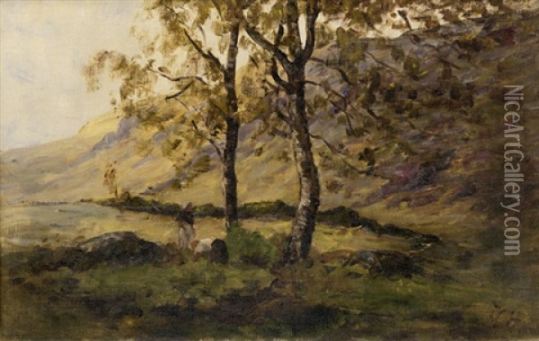 The Silver Birch Oil Painting - Nathaniel Hone the Elder
