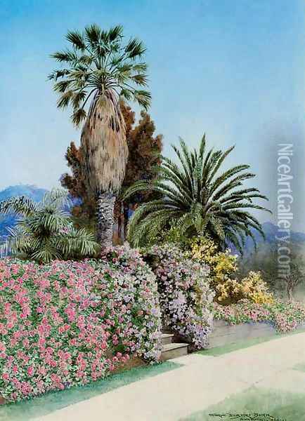Buenaventura, Santa Barbara, California Oil Painting - George Elbert Burr