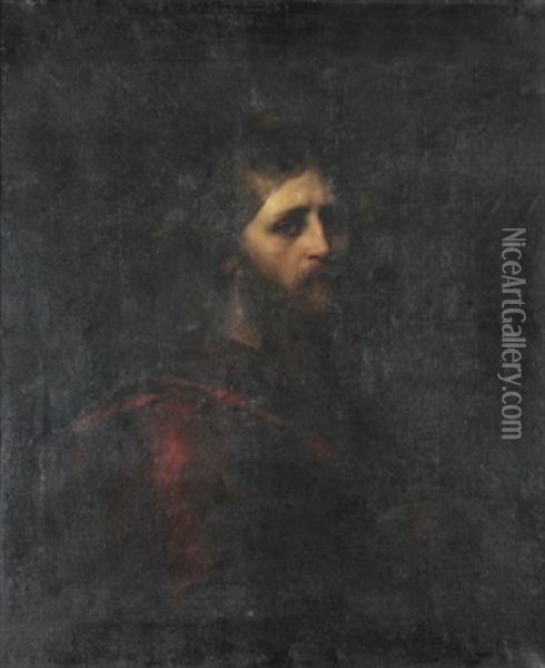 Christus, Brustbildnis Im Dreiviertelprofil Oil Painting - Ferdinand Keller