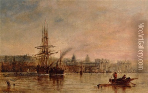 Off Greenwich Oil Painting - George William Crawford Chambers