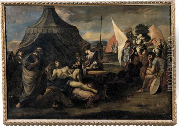 La Morte Di Alessandro Magno Oil Painting - Domenico Zampieri (Domenichino)