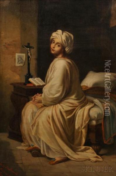 Beatrice Cenci In Prison Oil Painting - Achille Leonardi