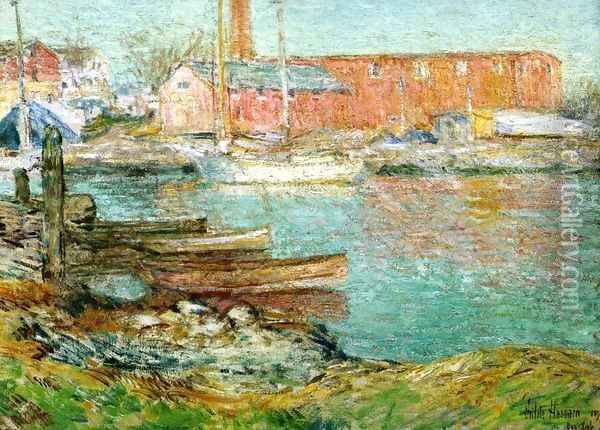 The Red Mill, Cos Cob Oil Painting - Frederick Childe Hassam