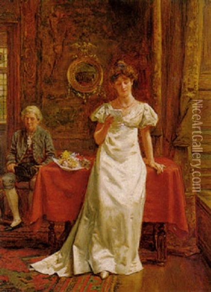 A Message Of Love Oil Painting - George Goodwin Kilburne