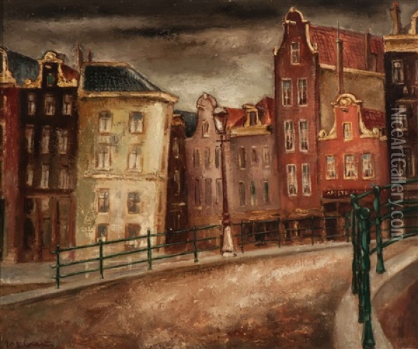Amsterdam, Prinsengracht Oil Painting - Jos Croin