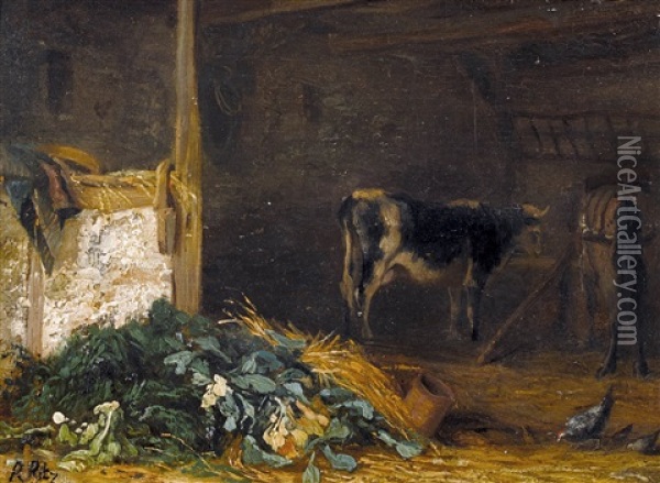 Stall In Kleinbremen Oil Painting - Raphael Ritz