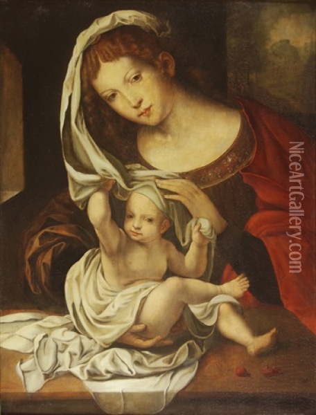 La Vierge Et L'enfant Oil Painting - Jan Gossaert