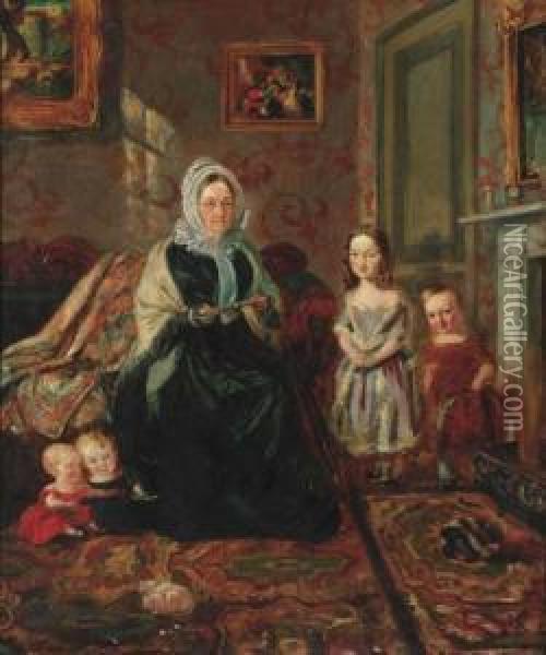 Group Portrait Of Mrs Davies Oil Painting - William Holman Hunt