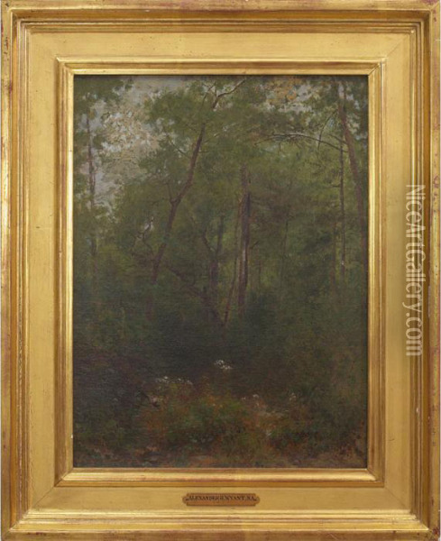 Woodland Interior Oil Painting - Alexander Helwig Wyant