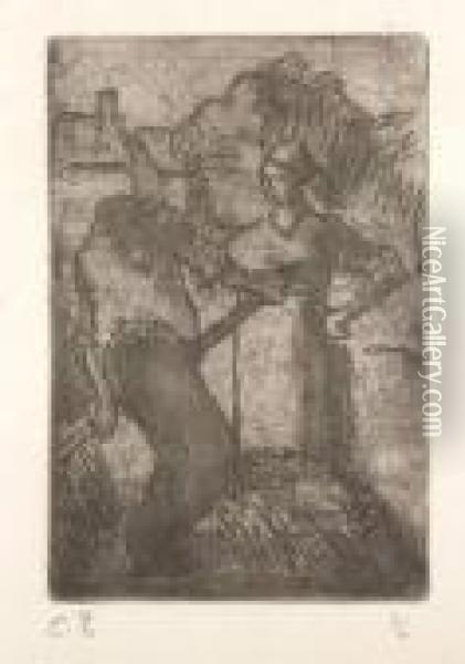 Couple De Paysans Oil Painting - Camille Pissarro