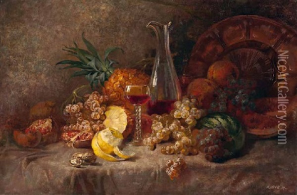 Fruchtestillleben Oil Painting - Hermine Lang-Laris