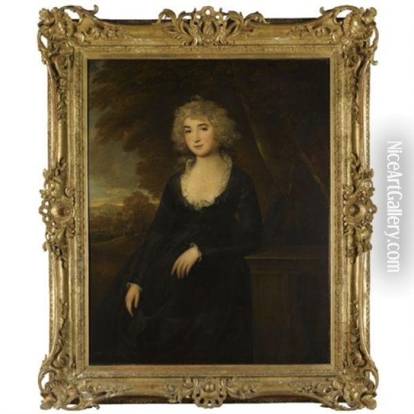 Portrait Of Frances Villiers, Countess Of Jersey Oil Painting - Thomas Beach