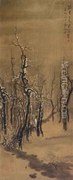 Gathering Wood After Snow Oil Painting -  Gao Jianseng
