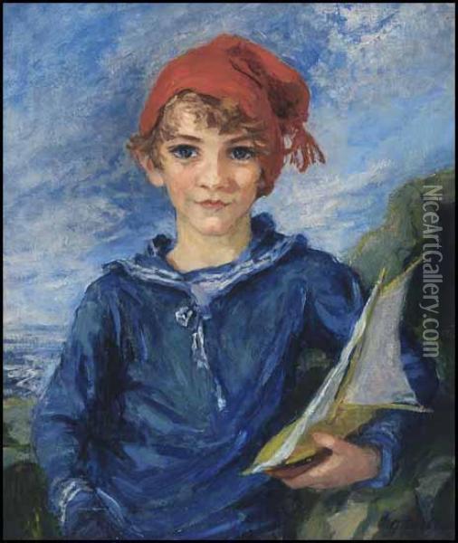 Portrait Of A Young Boy Oil Painting - Gertrude Des Clayes