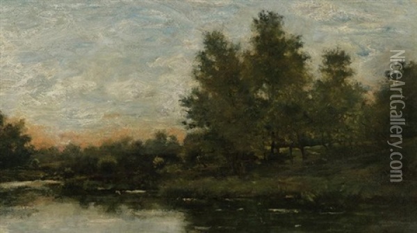 Bord De La Seine Oil Painting - Charles Francois Daubigny