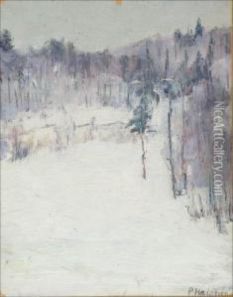 Talvimaisema. Oil Painting - Pekka Halonen