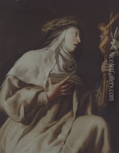 Saint Catherine Of Siena Oil Painting - Cesare Fracanzano
