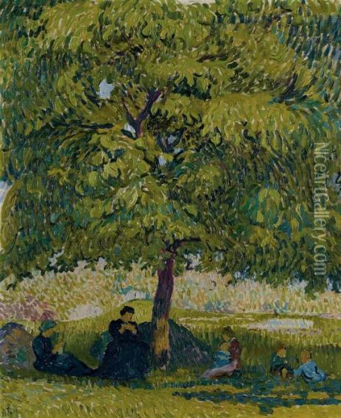 Der Nussbaum Oil Painting - Giovanni Giacometti