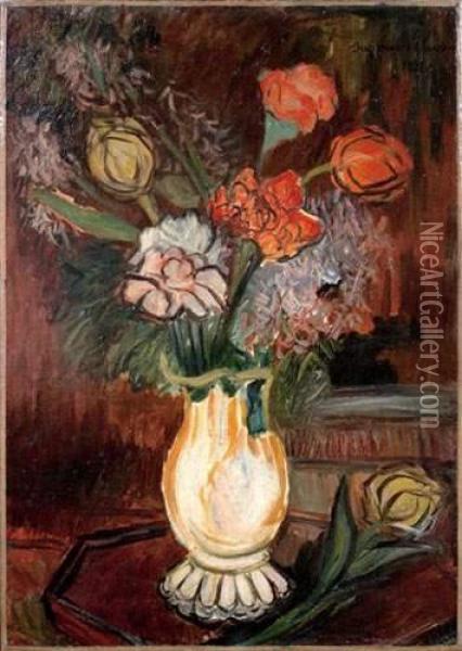 Fleurs.. Oil Painting - Suzanne Valadon