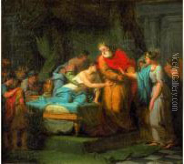 La Maladie D'antiochus Oil Painting - Jean-Joseph Taillasson