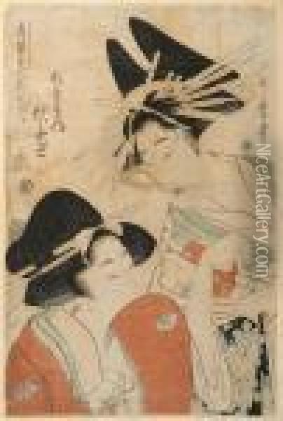 Cortesanas Oil Painting - Kitagawa Utamaro